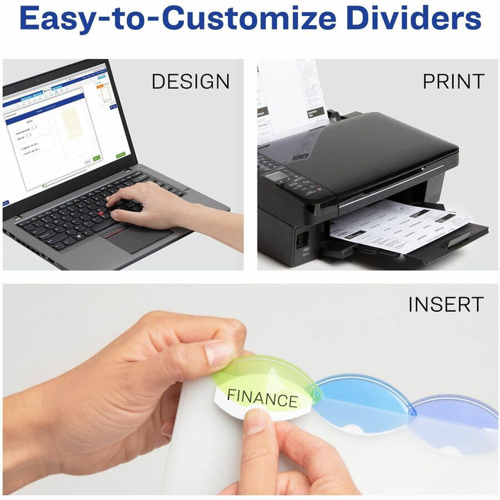 Image of Avery® Insertable Style Edge Tab Plastic 1-Pocket Dividers, 5-Tab, 11.25 x 9.25, Translucent, 1 Set