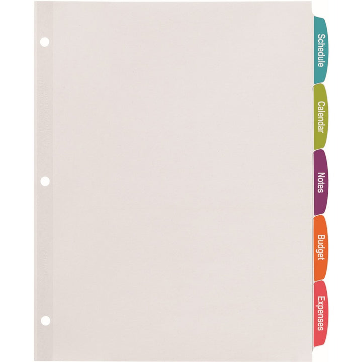 Image of Avery® Big Tab Printable White Label Tab Dividers, 5-Tab, 11 x 8.5, White, 4 Sets