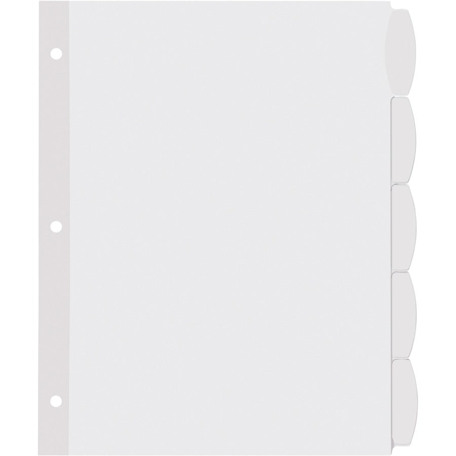 Image of Avery® Big Tab Printable White Label Tab Dividers, 5-Tab, 11 x 8.5, White, 4 Sets