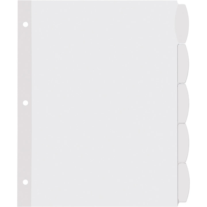 Image of Avery® Big Tab Printable White Label Tab Dividers, 5-Tab, 11 x 8.5, White, 4 Sets