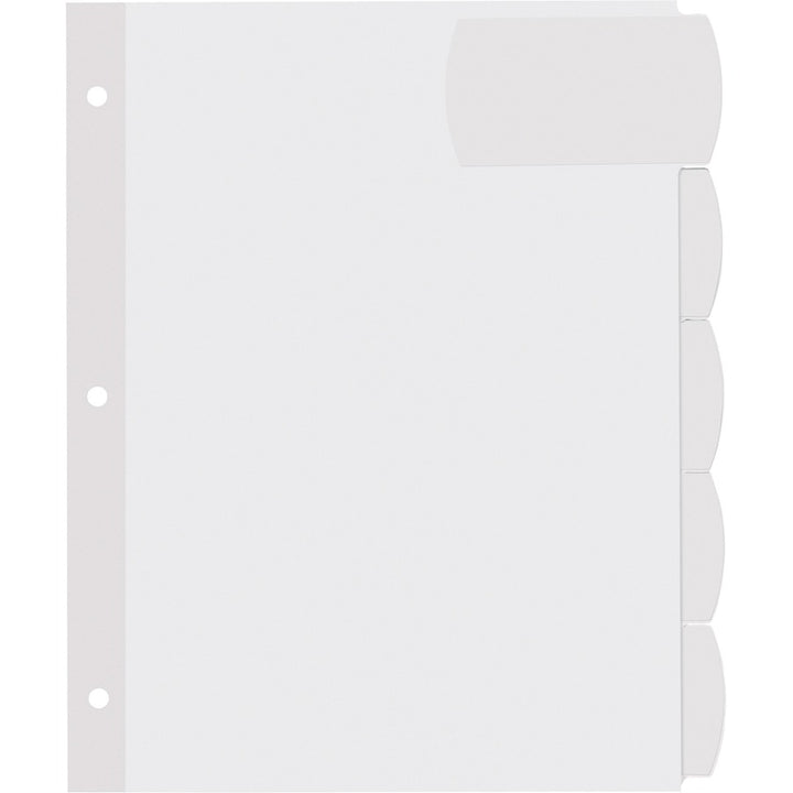 Image of Avery® Big Tab Printable Large White Label Tab Dividers, 5-Tab, 11 X 8.5, White, 4 Sets