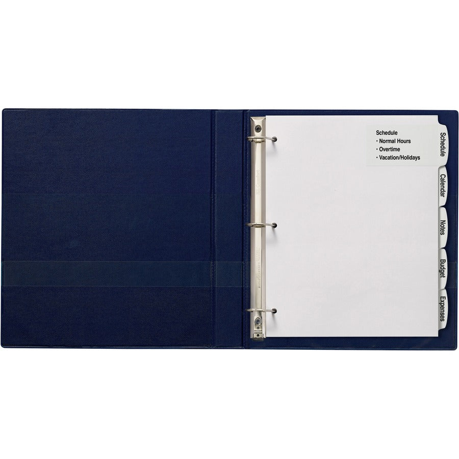 Image of Avery® Big Tab Printable Large White Label Tab Dividers, 5-Tab, 11 X 8.5, White, 4 Sets