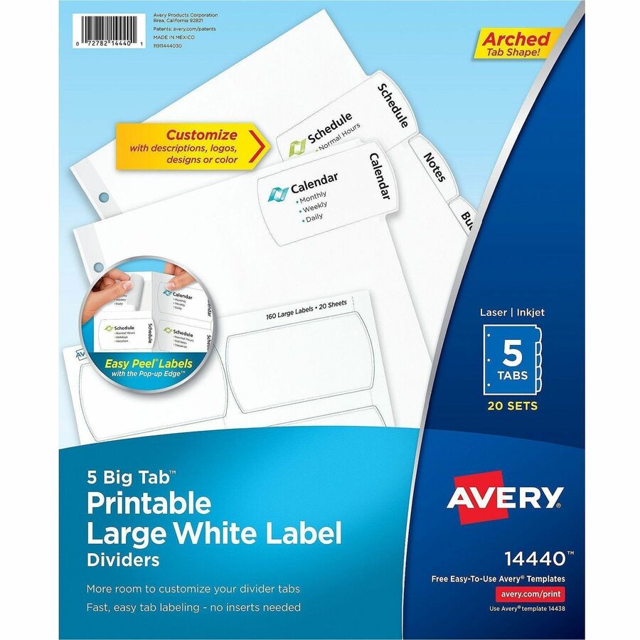 Image of Avery® 14440 Big Tab Tab Divider