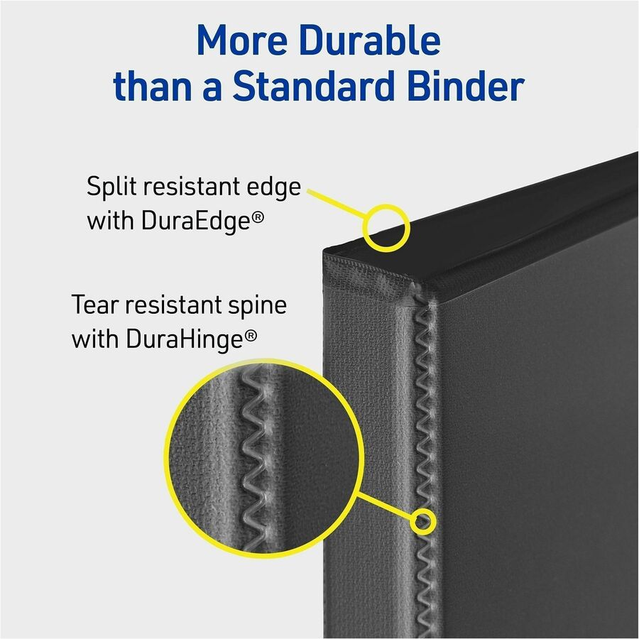 Image of Avery® Durable View Binder With Durahinge And Slant Rings, 3 Rings, 1" Capacity, 11 X 8.5, Purple