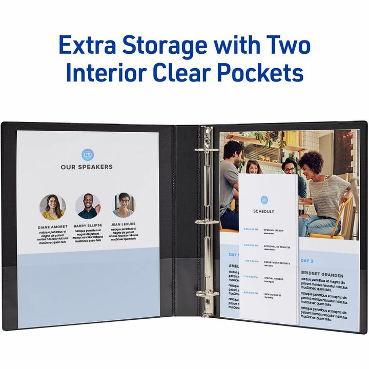 Image of Avery® Durable View Binder With Durahinge And Slant Rings, 3 Rings, 1" Capacity, 11 X 8.5, Aqua