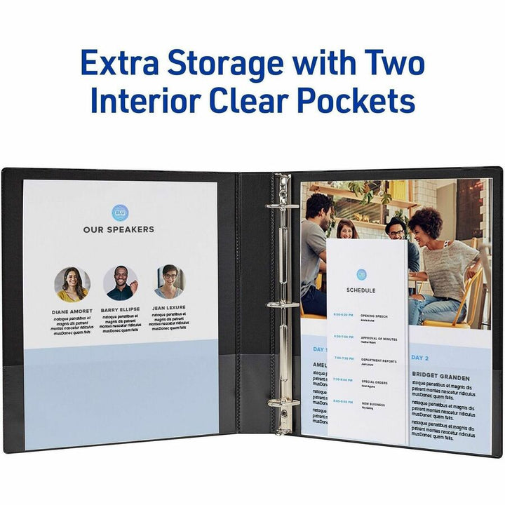 Image of Avery® Durable View Binder With Durahinge And Slant Rings, 3 Rings, 1" Capacity, 11 X 8.5, Aqua