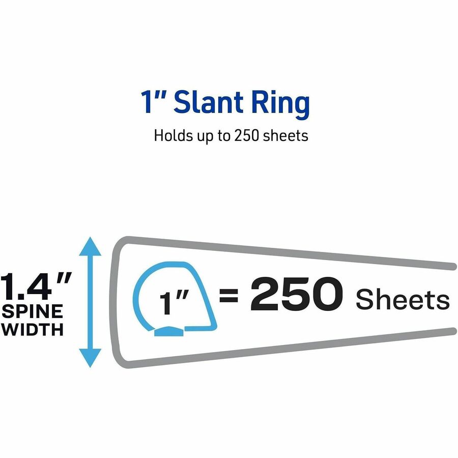 Image of Avery® Durable View Binder With Durahinge And Slant Rings, 3 Rings, 1" Capacity, 11 X 8.5, Aqua