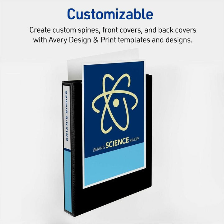 Image of Avery® Durable View Binder With Durahinge And Slant Rings, 3 Rings, 1" Capacity, 11 X 8.5, Aqua