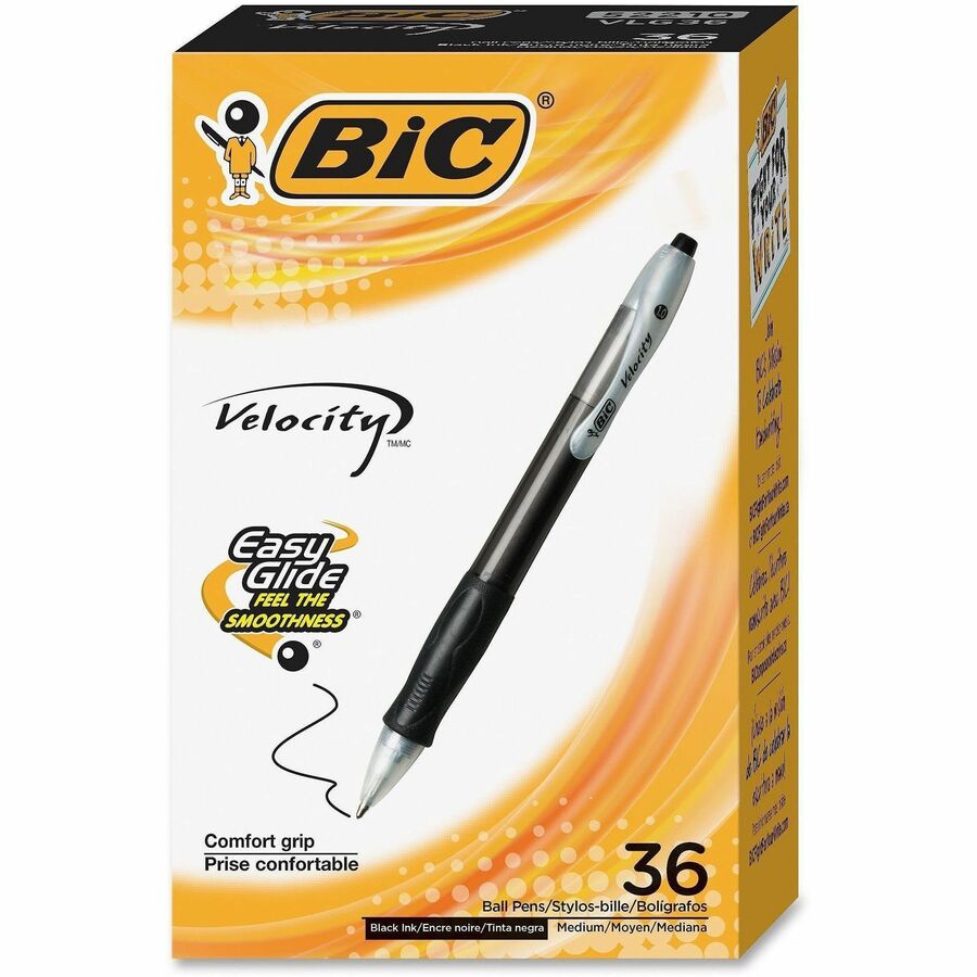 Image of BIC Velocity VLG361BK Retractable Ballpoint Pens