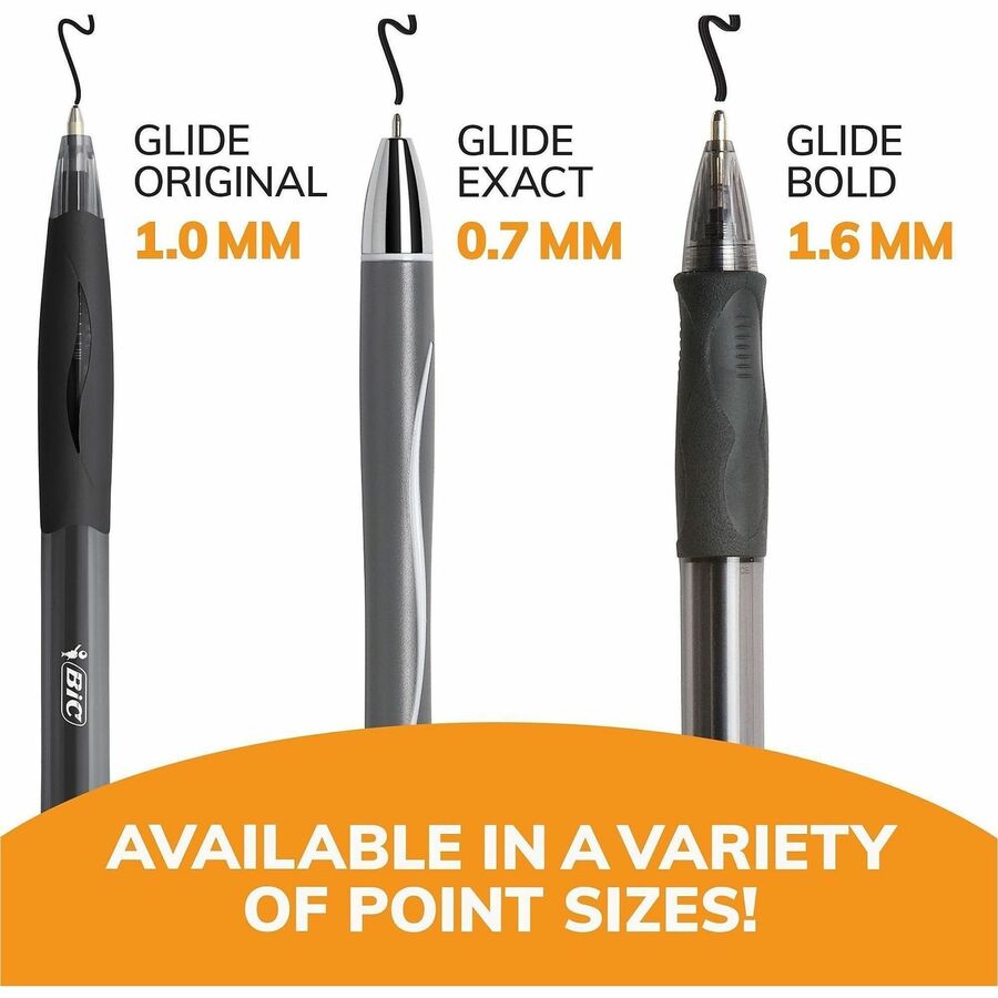 Image of BIC Velocity VLGB361BE Glide Bold, 1.6 mm Bold Pen Point, Refillable, Retractable, Blue Ink, Blue Barrel, Tungsten Carbide Tip, 36 / Box