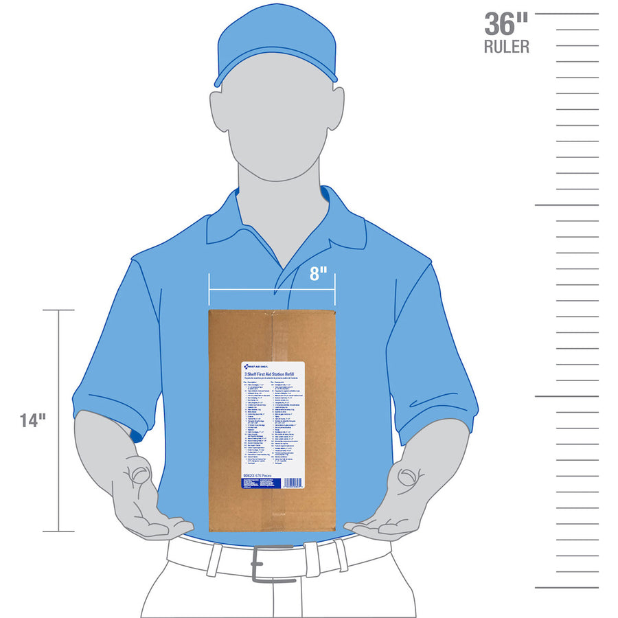 Image of First Aid Only 90623 3-Shelf First Aid Refill with Medications, ANSI Compliant, 675 x Piece(s), 1 Each