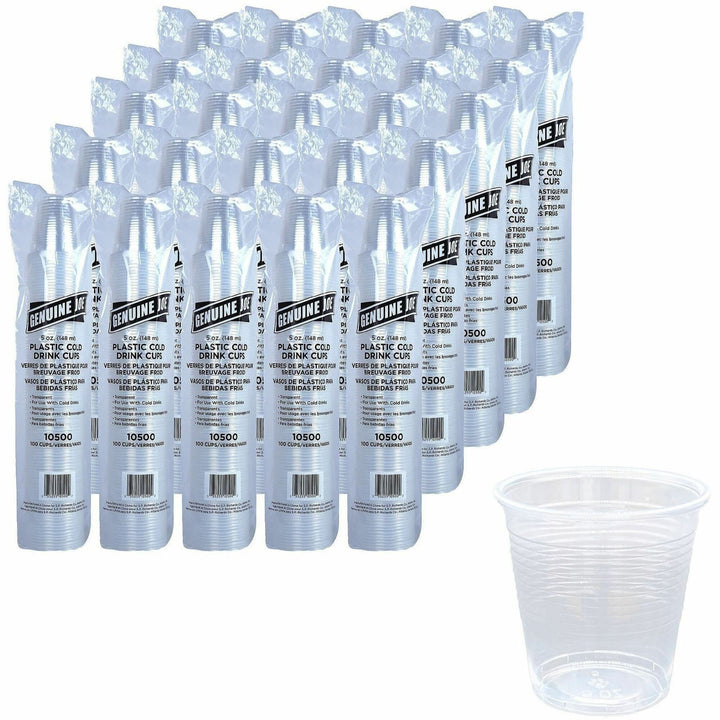 Image of Genuine Joe 10500 5 oz Transparent Beverage Cups, 5 fl oz, Clear, Plastic, Beverage, 100/Bag, 25 / Carton