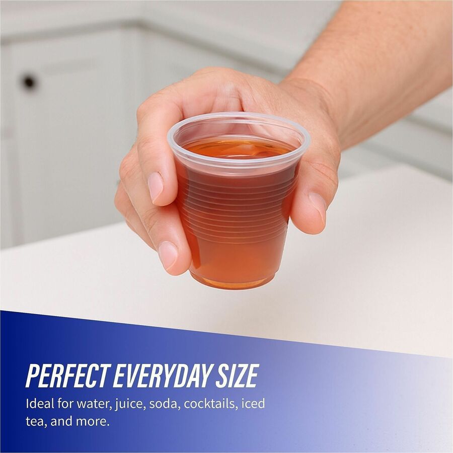 Image of Genuine Joe 10500 5 oz Transparent Beverage Cups, 5 fl oz, Clear, Plastic, Beverage, 100/Bag, 25 / Carton