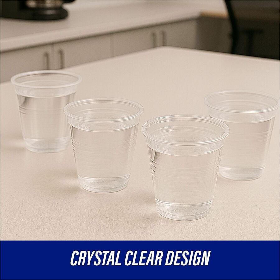 Image of Genuine Joe 10500 5 oz Transparent Beverage Cups, 5 fl oz, Clear, Plastic, Beverage, 100/Bag, 25 / Carton