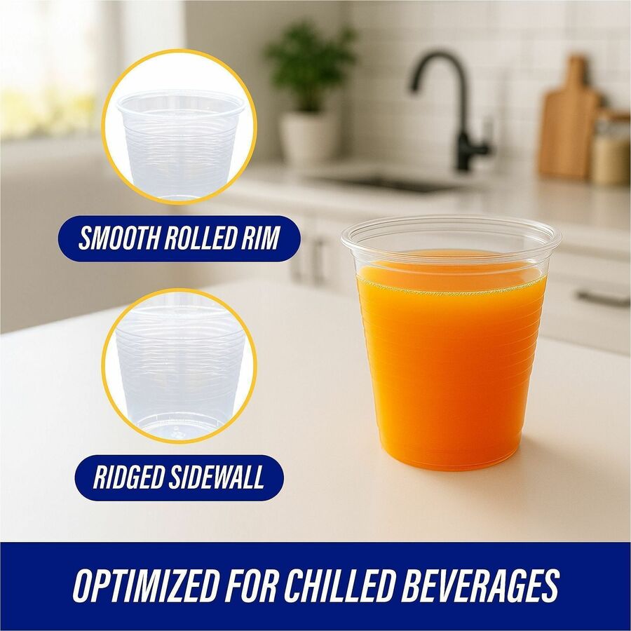 Image of Genuine Joe 10500 5 oz Transparent Beverage Cups, 5 fl oz, Clear, Plastic, Beverage, 100/Bag, 25 / Carton