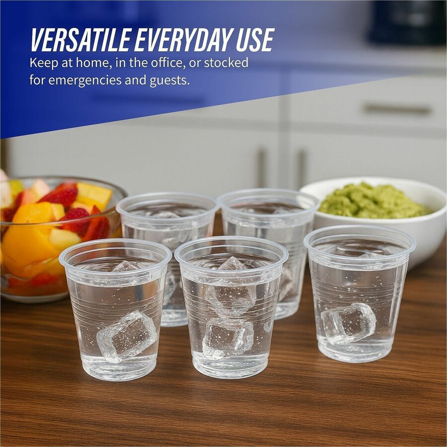 Image of Genuine Joe 10500 5 oz Transparent Beverage Cups, 5 fl oz, Clear, Plastic, Beverage, 100/Bag, 25 / Carton