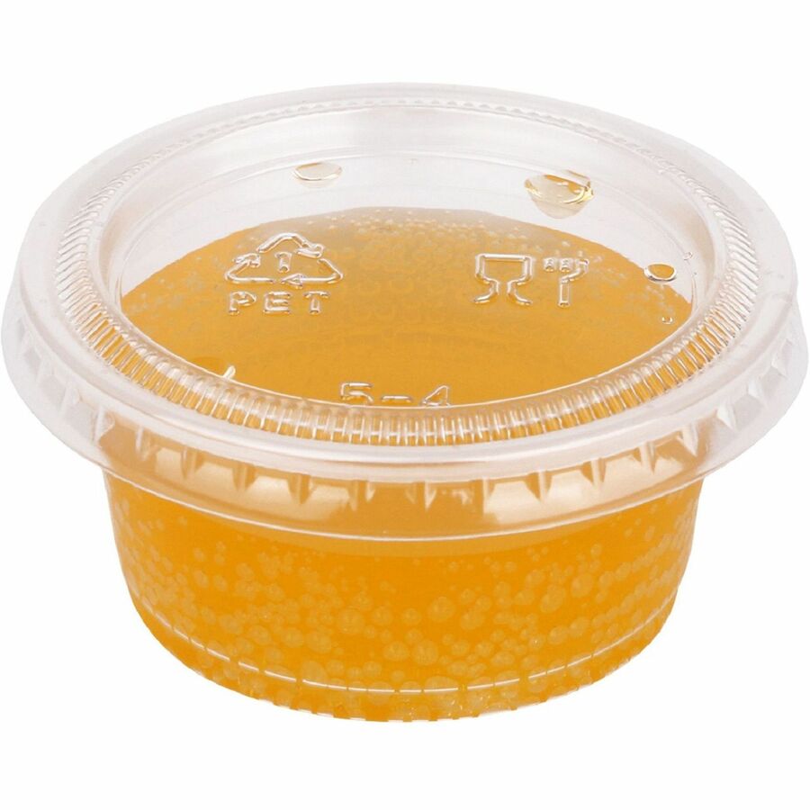 Image of Genuine Joe 19063 Portion Cup Lid, Transparent, Clear, 50/Bag, 50 / Carton