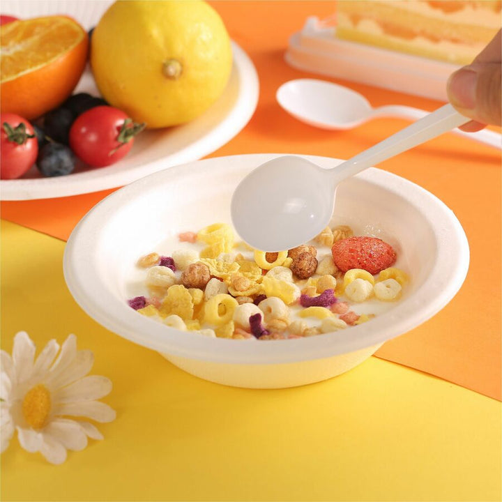 Image of Genuine Joe 20003 Medium-Weight Soup Spoon, 1 Piece(s), Soup Spoon, 1 x Soup Spoon, Disposable, Polypropylene, White, 1 Carton