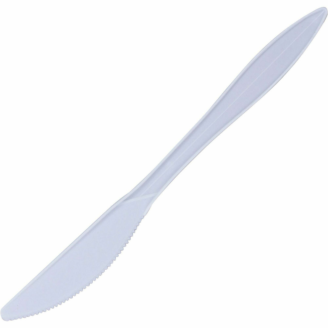 Image of Genuine Joe 20006 Individually Wrapped Knife, 1 Piece(s), Knife, 1 x Knife, Disposable, Polypropylene, White, 1 Carton