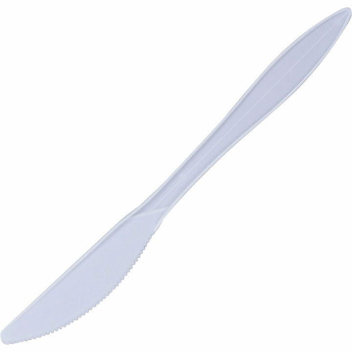 Image of Genuine Joe 20006 Individually Wrapped Knife, 1 Piece(s), Knife, 1 x Knife, Disposable, Polypropylene, White, 1 Carton