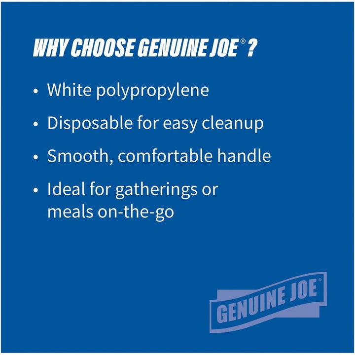 Image of Genuine Joe 20006 Individually Wrapped Knife, 1 Piece(s), Knife, 1 x Knife, Disposable, Polypropylene, White, 1 Carton