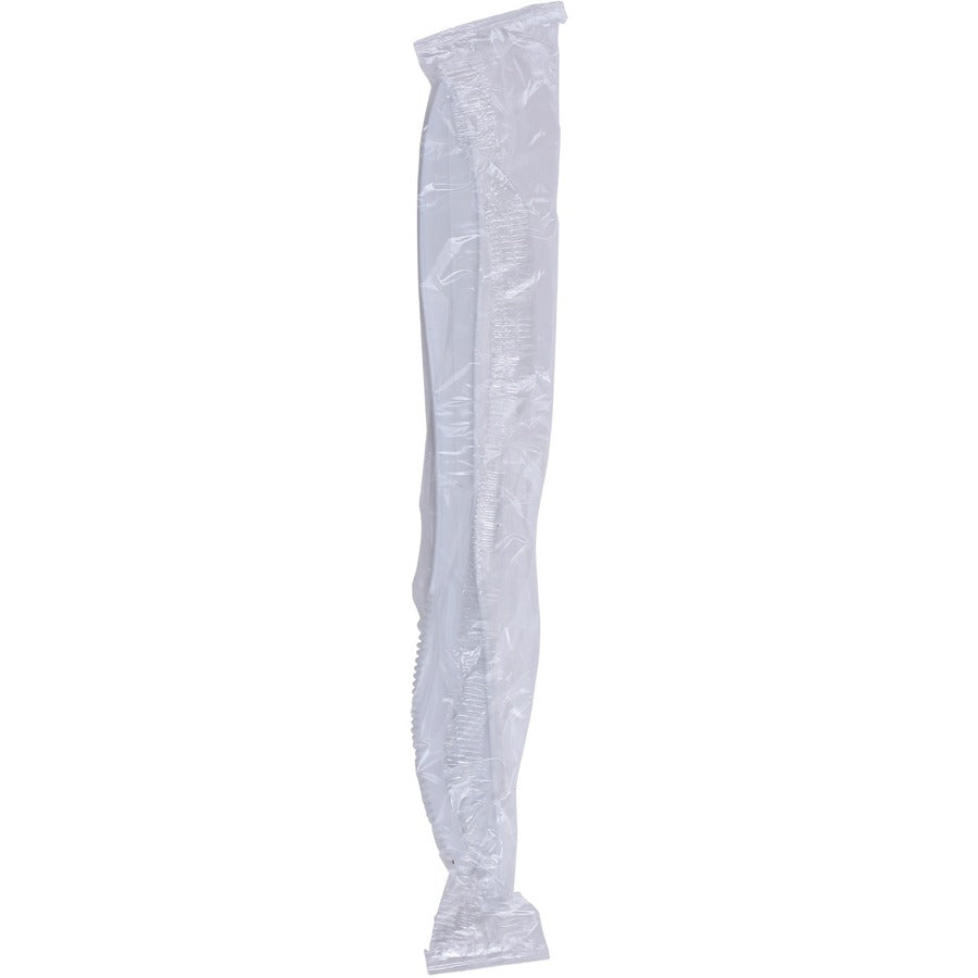 Image of Genuine Joe 20006 Individually Wrapped Knife, 1 Piece(s), Knife, 1 x Knife, Disposable, Polypropylene, White, 1 Carton