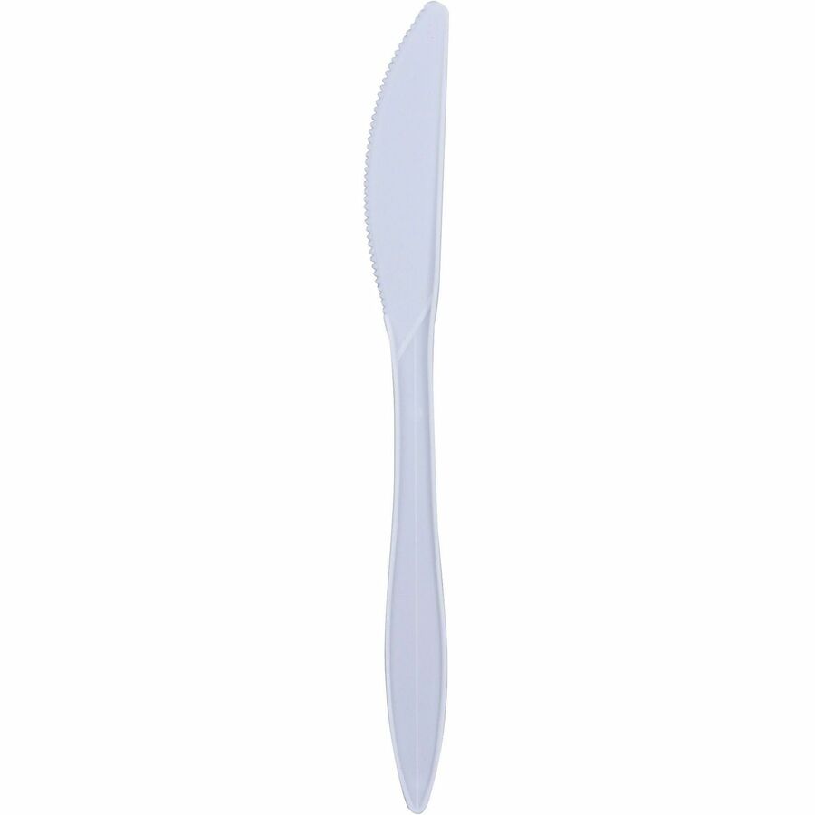 Image of Genuine Joe 20006 Individually Wrapped Knife, 1 Piece(s), Knife, 1 x Knife, Disposable, Polypropylene, White, 1 Carton