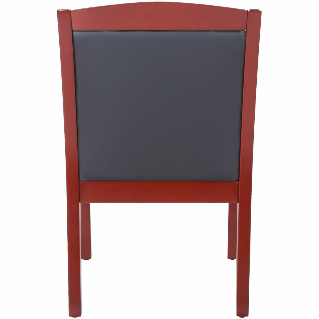 Image of Lorell Guest Chair, Wood, 23-1/4"x24-3/8"x34", Black/Mahogany