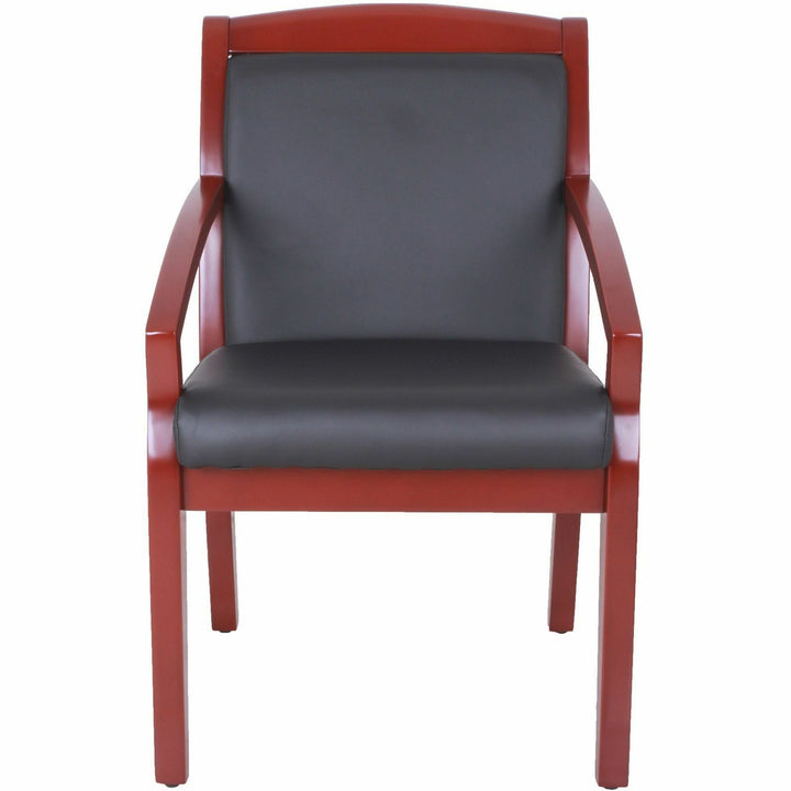 Image of Lorell Guest Chair, Wood, 23-1/4"x24-3/8"x34", Black/Mahogany