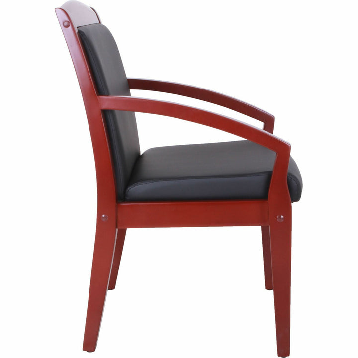 Image of Lorell Guest Chair, Wood, 23-1/4"x24-3/8"x34", Black/Mahogany