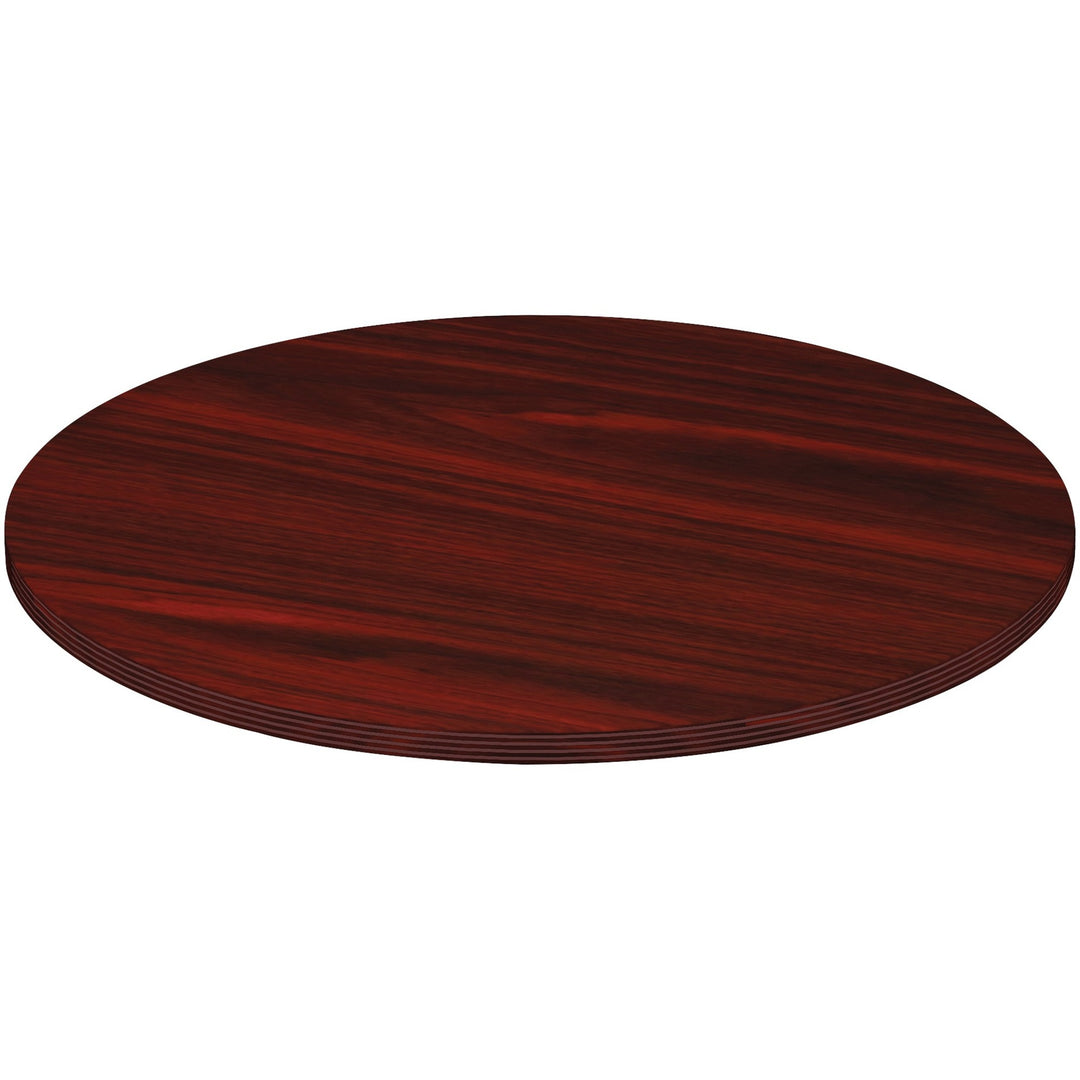 Image of Lorell 34352 Chateau Series Round Conference Tabletop, 42" Diameter, Reeded Edge, Finish: Mahogany Laminate, 1 Each