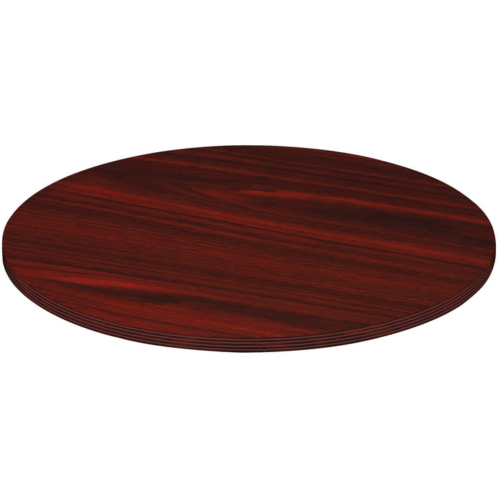 Image of Lorell 34352 Chateau Series Round Conference Tabletop, 42" Diameter, Reeded Edge, Finish: Mahogany Laminate, 1 Each