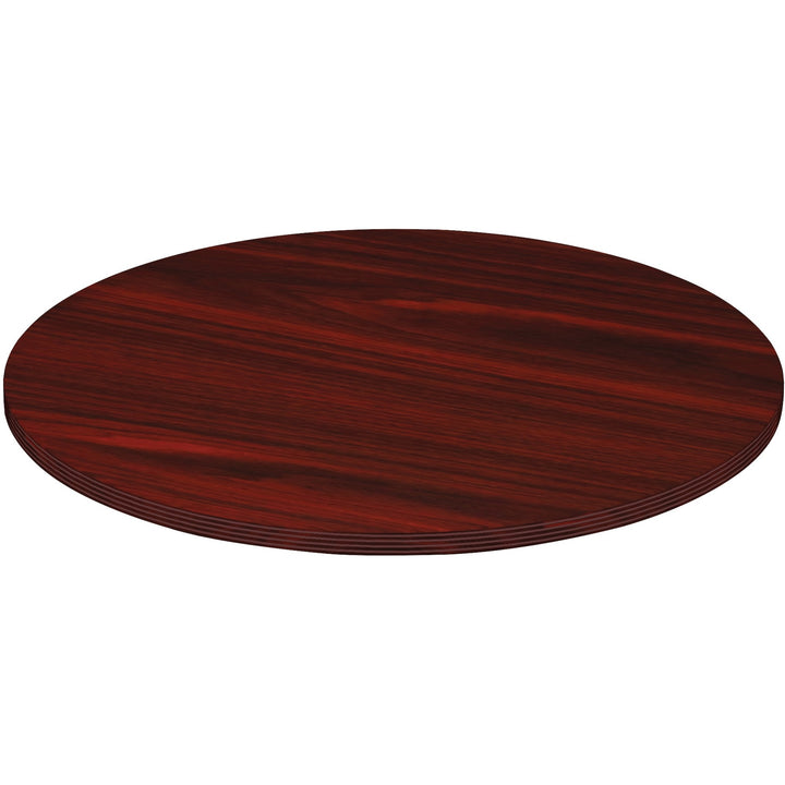 Image of Lorell 34353 Chateau Series Round Conference Tabletop, 48" Diameter, Reeded Edge, Finish: Mahogany Laminate, 1 Each