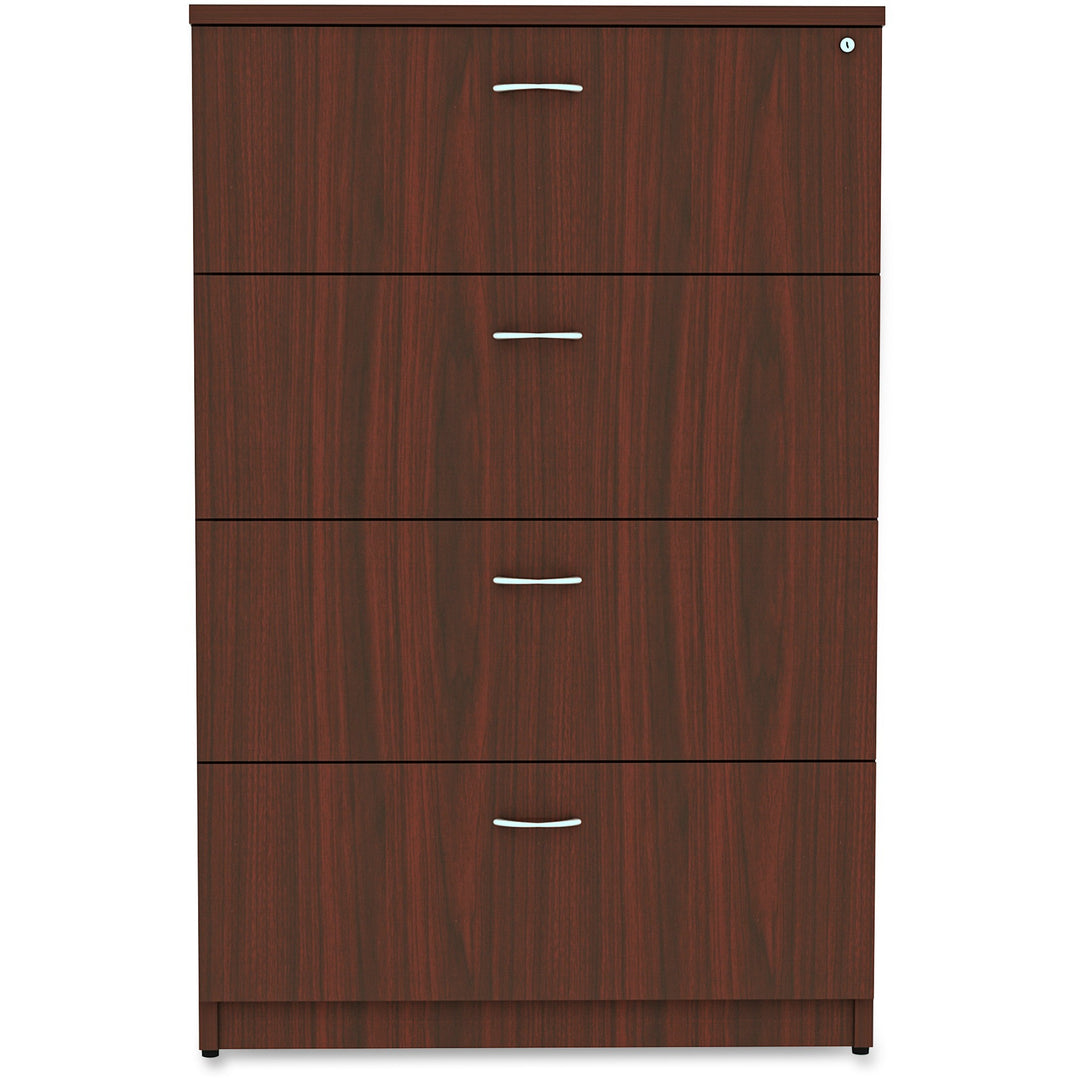 Image of Lorell Lateral File, 4-Drawer, 35-1/2"x22"x54-3/4", Mahogany