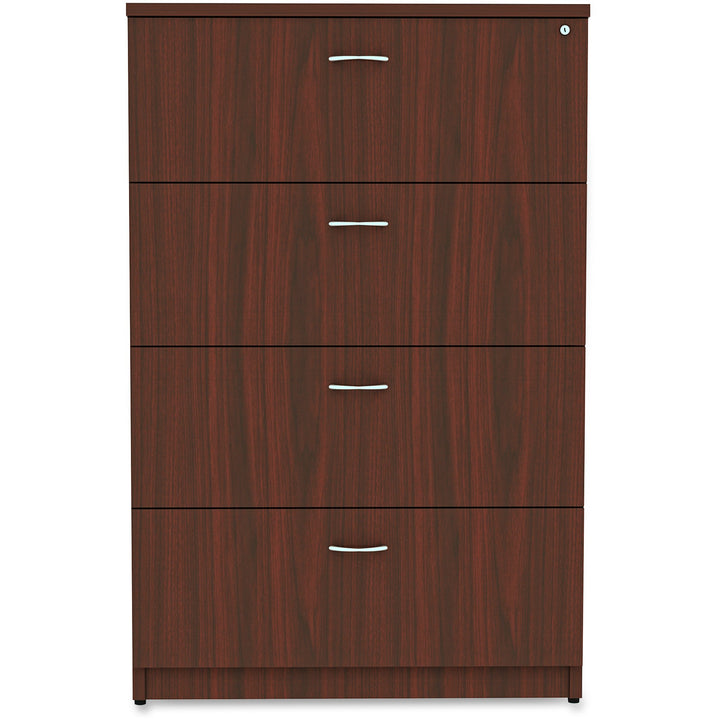 Image of Lorell Lateral File, 4-Drawer, 35-1/2"x22"x54-3/4", Mahogany