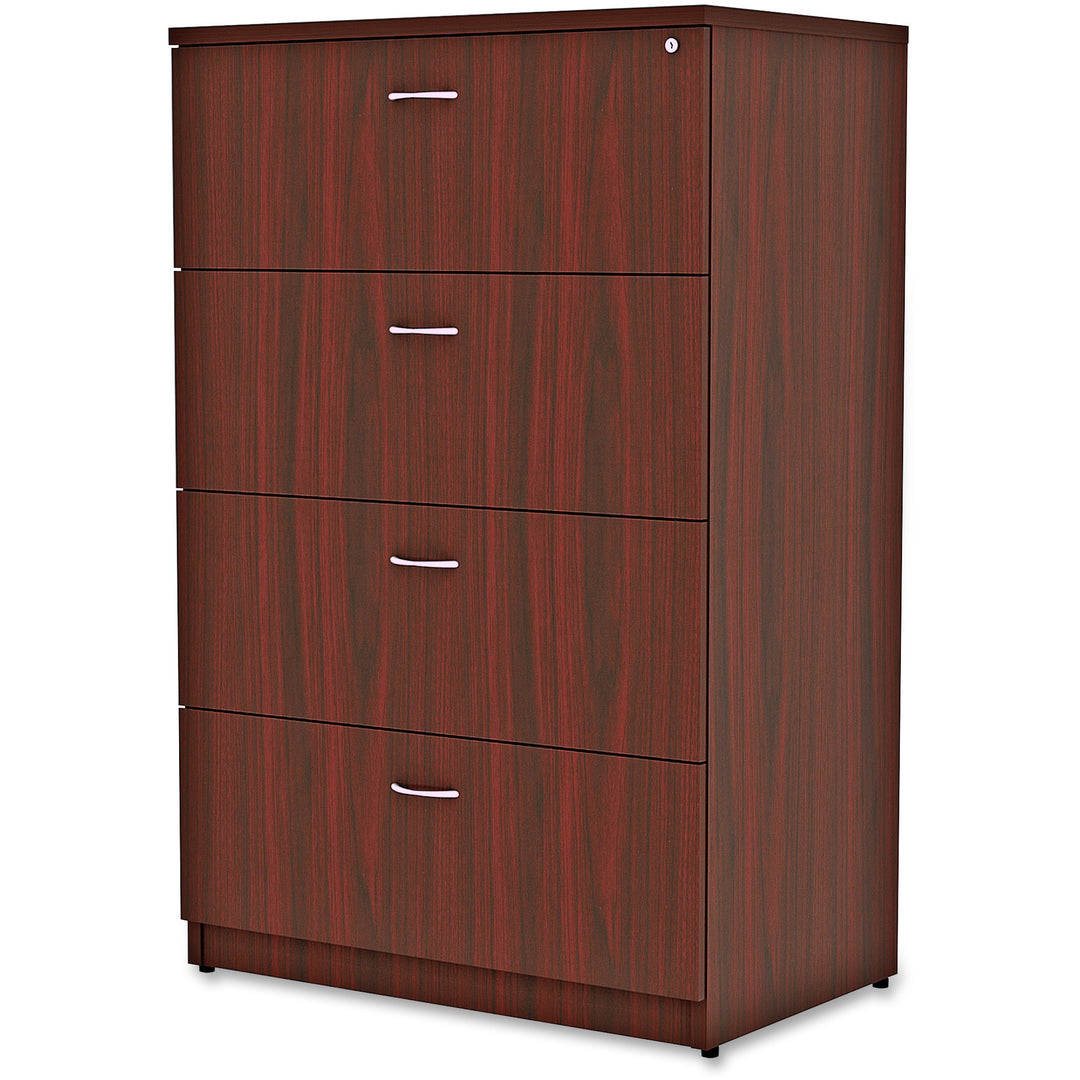 Image of Lorell Lateral File, 4-Drawer, 35-1/2"x22"x54-3/4", Mahogany