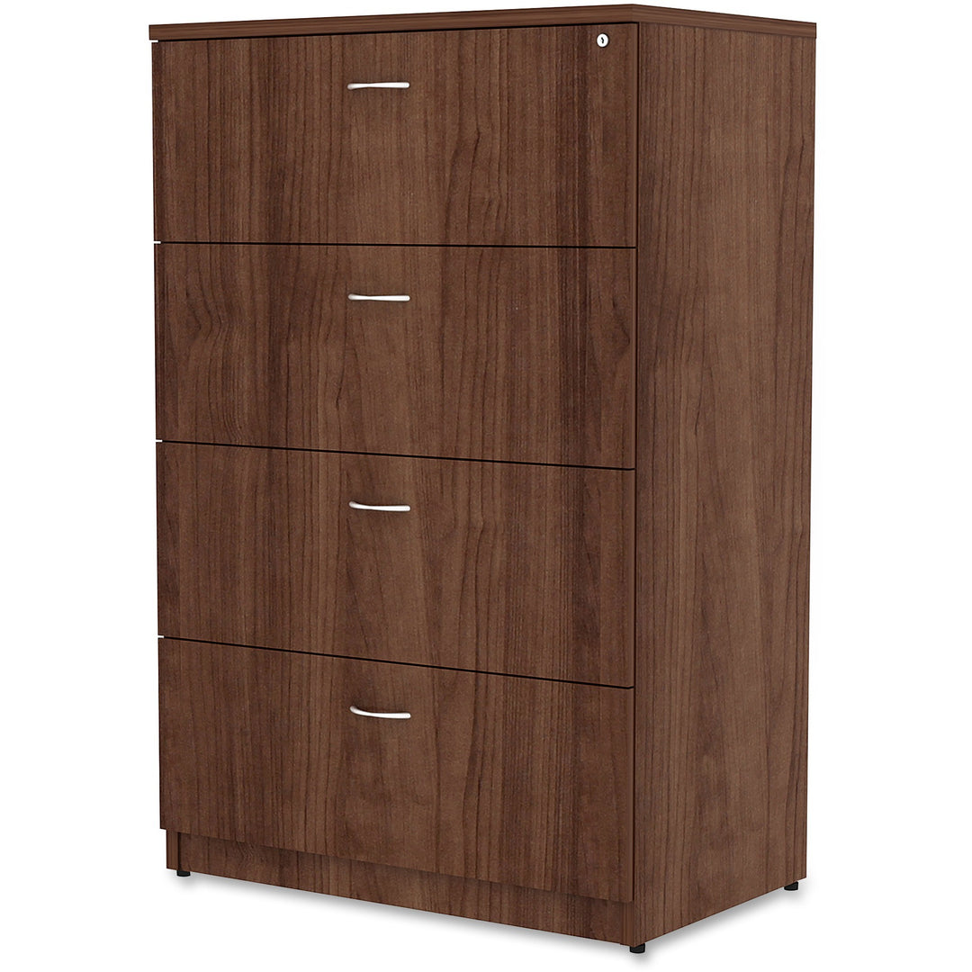 Image of Lorell Lateral File, 4-Drawer, 35-1/2"x22"x54-3/4", Walnut