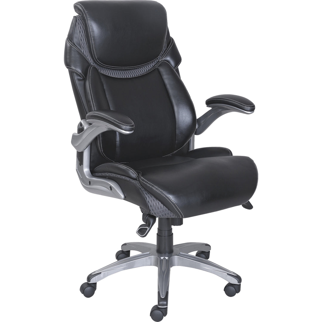 Image of Lorell Executive Chair, Leather, 27-3/4"x30"x46-3/4", Black