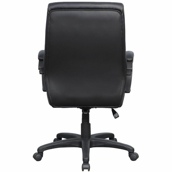 Image of Lorell Hi Back Leather Chair, 28"x31-3/4"x45-1/2". Black
