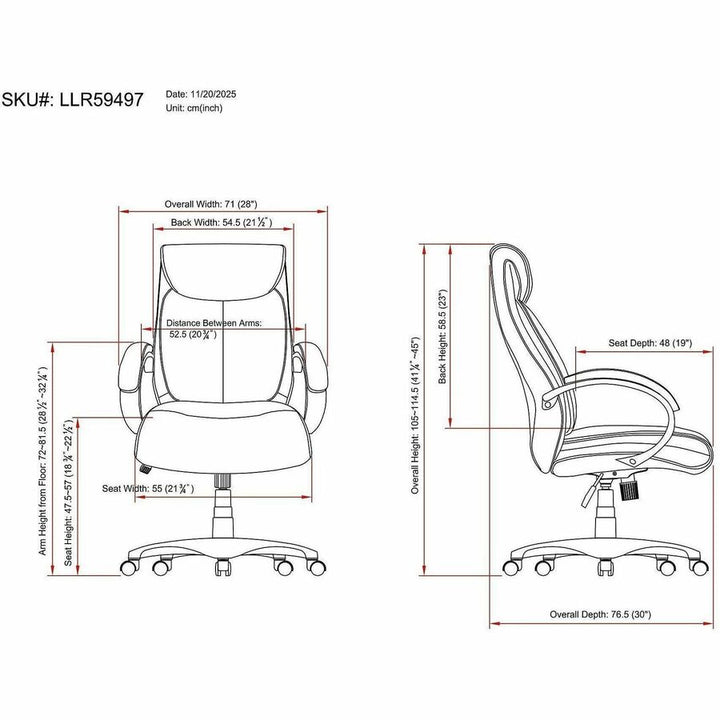 Image of Lorell 59497 Executive High-Back Office Chair