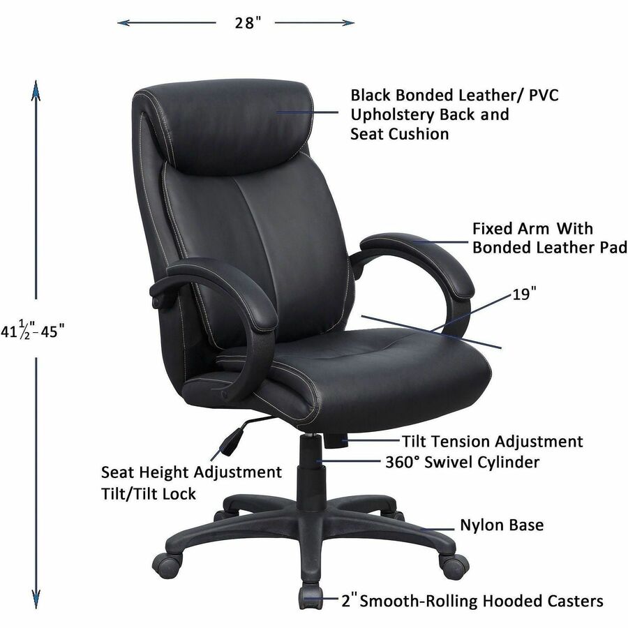 Image of Lorell 59497 Executive High-Back Office Chair