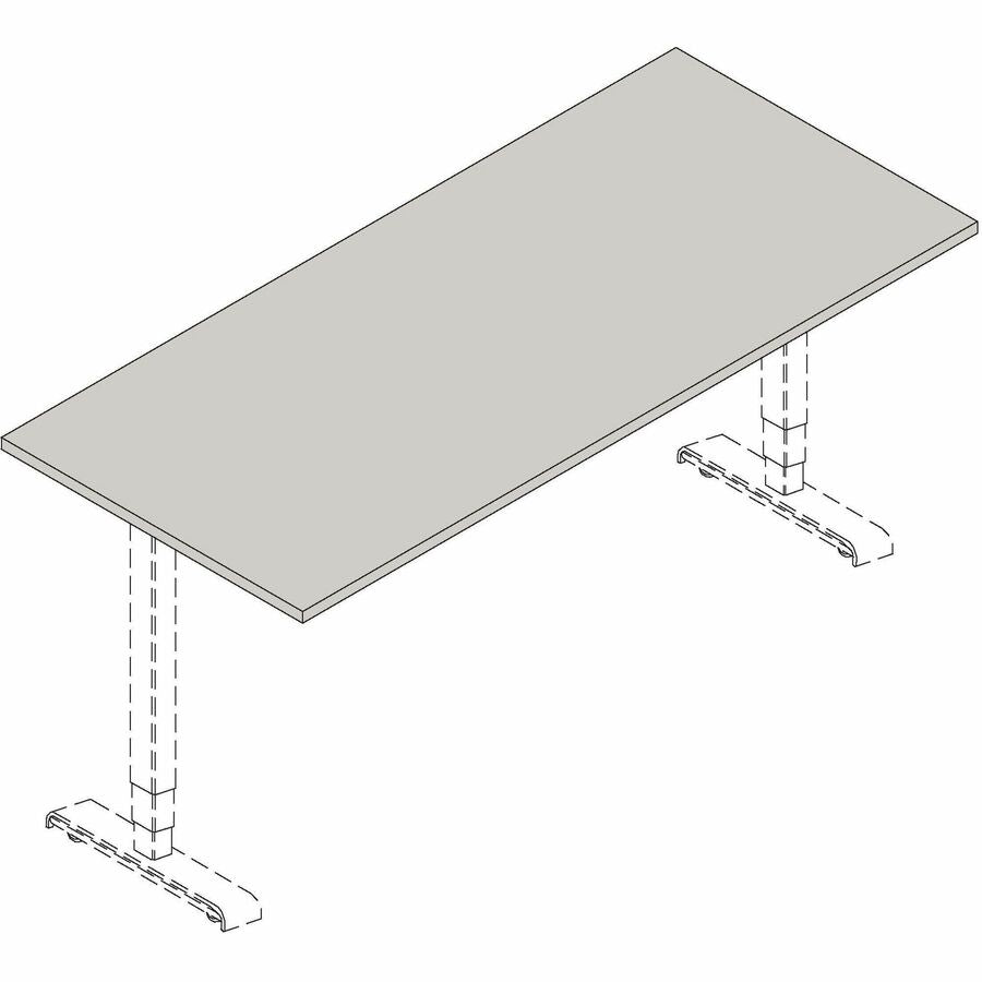 Image of Lorell Height Adj Tabletop, 24"x60", Espresso