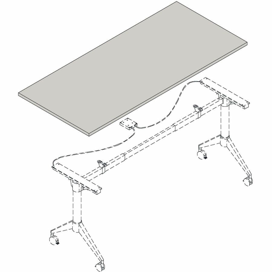 Image of Lorell Height Adj Tabletop, 24"x48", Espresso