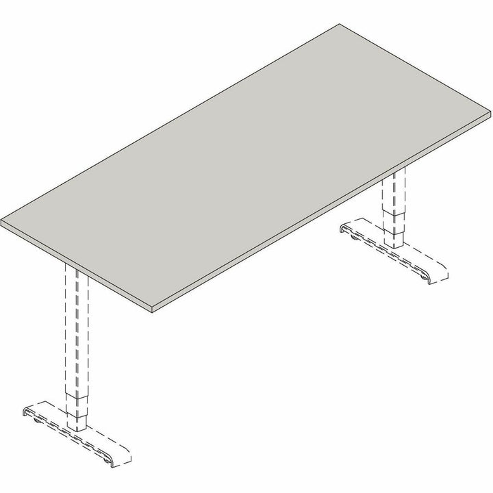 Image of Lorell Height Adj Tabletop, 24"x48", Espresso