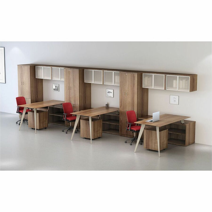 Image of Lorell Storage Cabinet, 23-3/5"x23-3/5"x65-3/5", Walnut