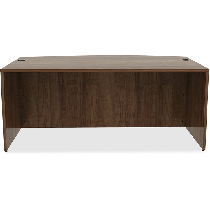 Image of Lorell Desk Shell, Bowfront, 72"x41-2/5"x29-1/2", Walnut