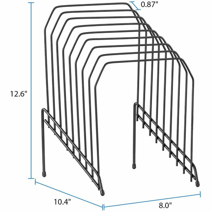 Image of Lorell Vertical File, Wire, 8 Divider, 8"x10-3/8"x11-7/8", BK