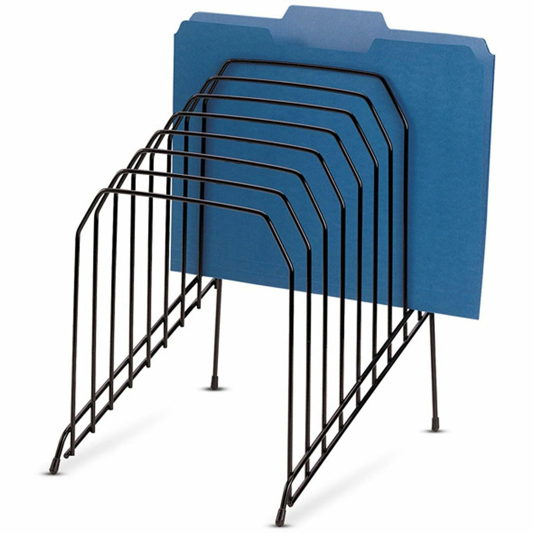 Image of Lorell Vertical File, Wire, 8 Divider, 8"x10-3/8"x11-7/8", BK