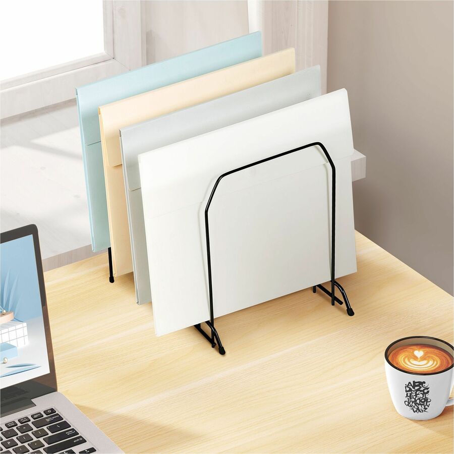 Image of Lorell Vertical File, Wire, 8 Divider, 8"x10-3/8"x11-7/8", BK