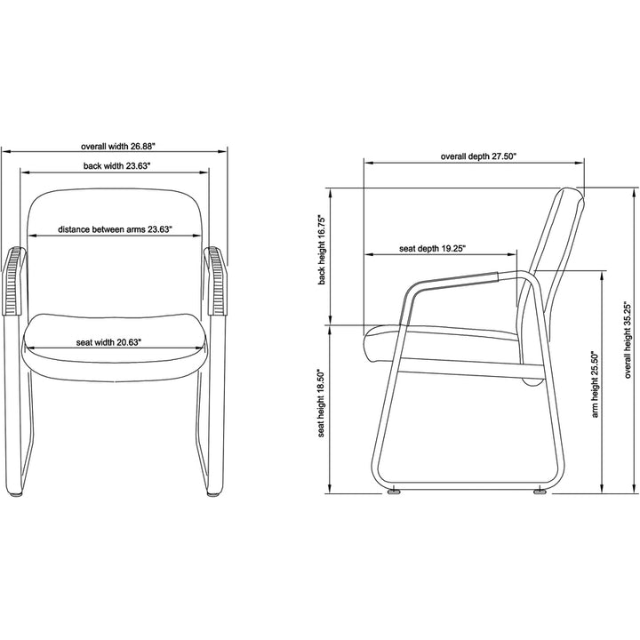 Image of Lorell 84586 Deluxe Guest Seating Big & Tall Guest Chair with Arms